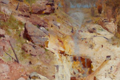 ‘Fire’s On’, 1891, by Arthur Streeton, a member of the Heidelberg School, named after a village outside Melbourne