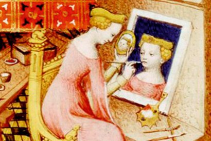 'Marcia painting her self-portrait’; detail from Boccaccio’s On Famous Women (1402)
