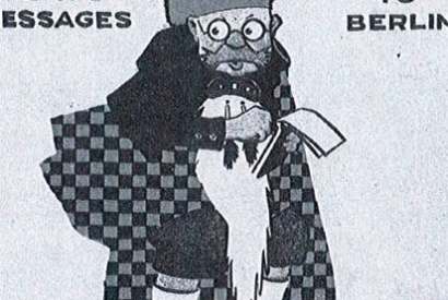 Illustration, from World War I in Cartoons, Mark Bryant, Grub Street.