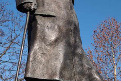 ‘While some observers were impressed, others felt the depiction of a doddery Churchill propped up on a walking stick unbecoming’