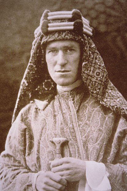The young T.E. Lawrence in Arab dress