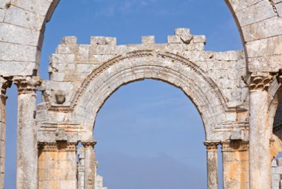 The remains of the column of St Simeon Stylites at Qalat Sem’an, Syria.