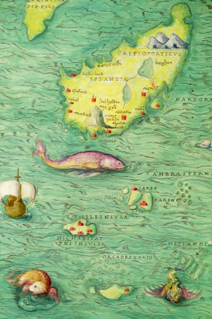 Iceland, depicted in a World Atlas of 1553