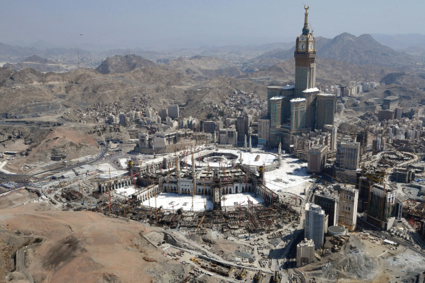 An unholy cross between Big Ben and Las Vegas, the Makkah Royal Clock Tower stands on an estimated 400 sites of cultural and historical importance