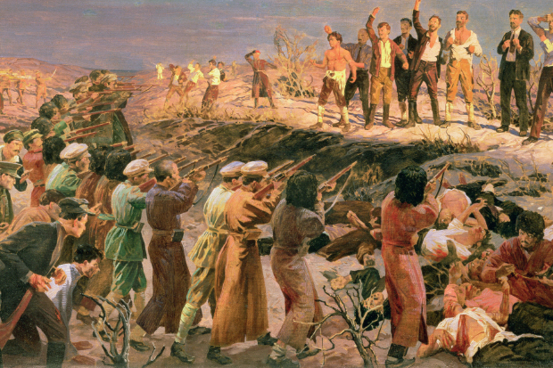 Isaak Israelevich Brodsky’s depiction of the execution of the ‘26 Martyrs’, painted in 1925 and already the stuff of Soviet legend