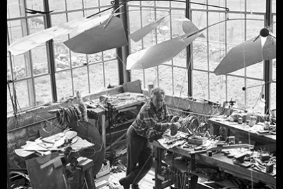 Alexander Calder in his Roxbury studio, 1941