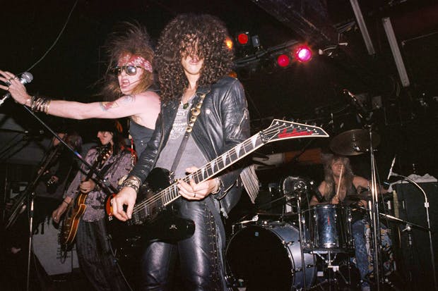Guns N’ Roses at Fender’s Ballroom, opening for Cheap Trick, December 1986 (Photo: Getty)