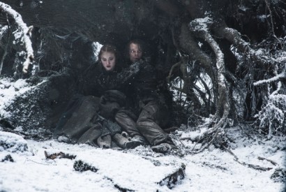 Sophie Turner as Sansa Stark and Alfie Allen as Theon Greyjoy in ‘Games of Thrones’