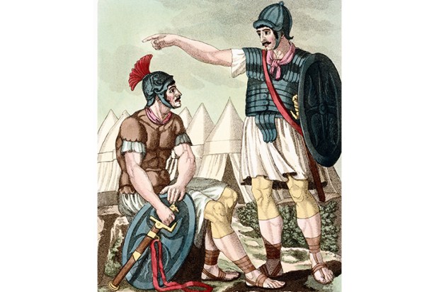 An 18th-century engraving of Praetorian guards by Jacques Grasset de Saint Sauveur and L.F. Labrousse