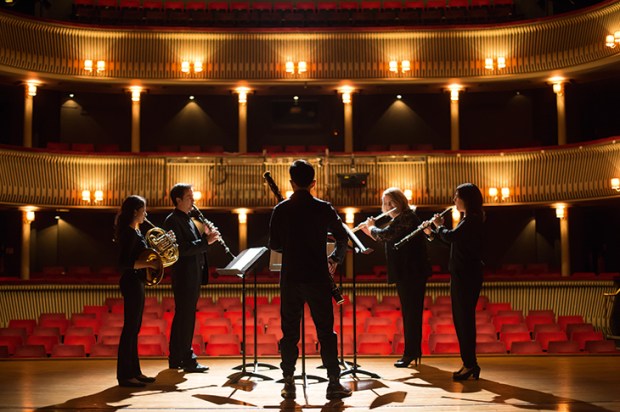 Fine tuned: RCM students practising in the stunning Britten Theatre