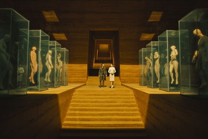 Ryan Gosling as K and Sylvia Hoeks as Wallace’s sidekick Luv in Blade Runner 2049