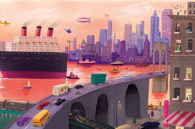Jauntily naive: illustration from Here We Are by Oliver Jeffers (HarperCollins)