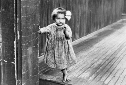 Photograph of an almshouse waif by Lewis W. Hine, entitled ‘Little Orphan Annie in a Pittsburg Institution’ (1909) [Bridgeman Art Library]