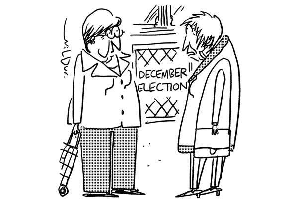 ‘At least I won’t need to hold my nose to vote – I’ll be full of cold.’